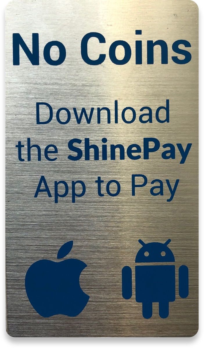 No Coins - Metal plate with 3M adhesive – ShinePay